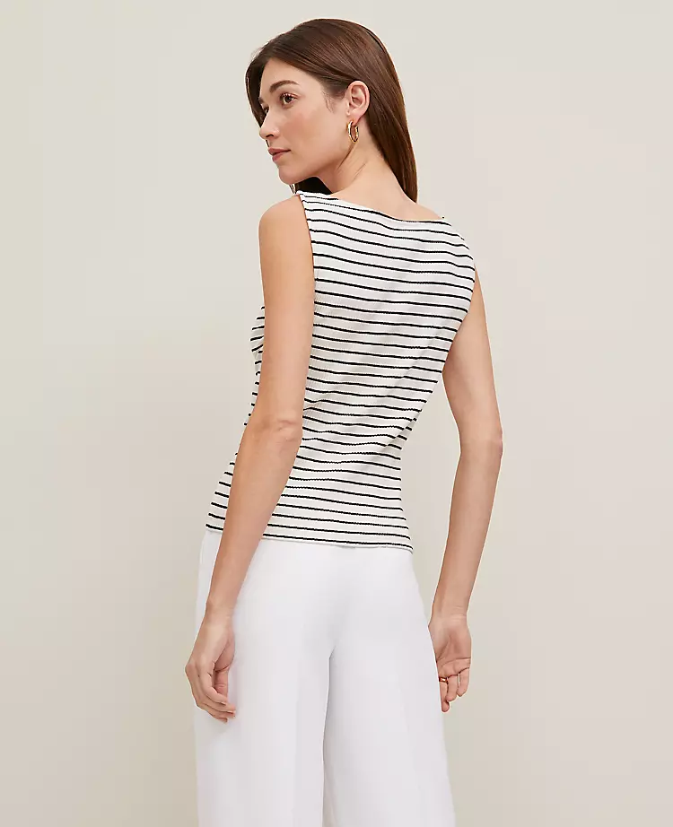 Petite Ribbed Sleeveless Button Top Black 4 Petite Ribbed Sleeveless Button Top Black - Image 2