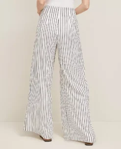 The Petite Side-Zip Wide-Leg Pant In Twill White -Anntaylor Shop 850966 508963 ALT2