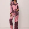 Chain Link Print Silk Pajama Set Poised Plum 1 Chain Link Print Silk Pajama Set Poised Plum -Anntaylor Shop 851008 523836