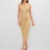 Petite Ribbed Lurex Midi Dress Gold Metallic 2 Petite Ribbed Lurex Midi Dress Gold Metallic -Anntaylor Shop 851030 3277