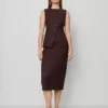 Twill Column Midi Skirt Classic Burgundy -Anntaylor Shop 851043 019903