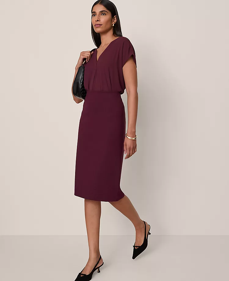 Petite Ponte Pencil Skirt Poised Plum 3 Petite Ponte Pencil Skirt Poised Plum