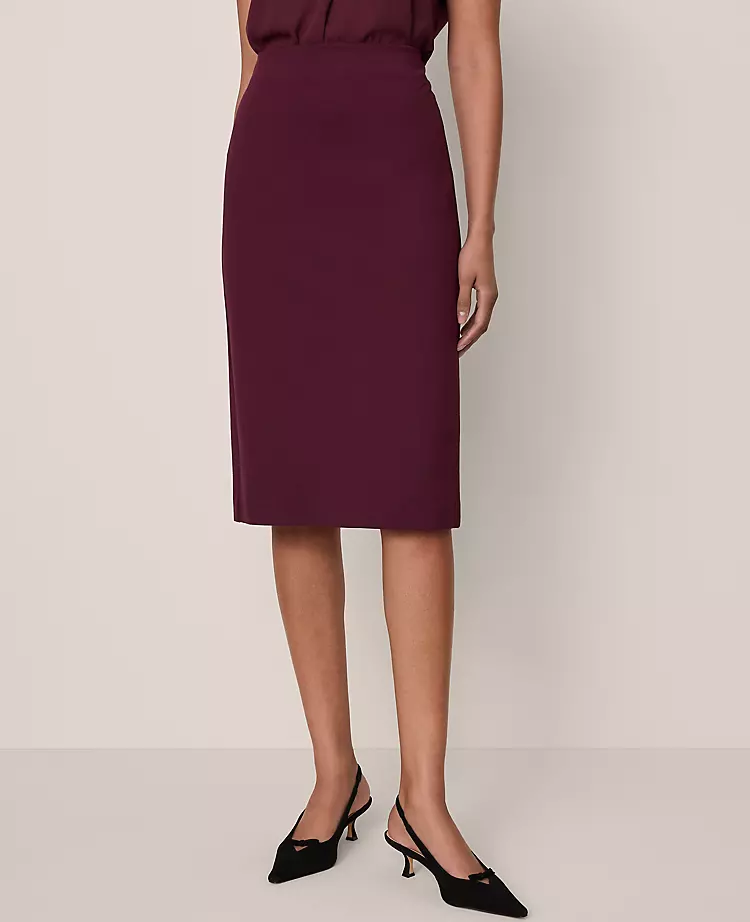 Petite Ponte Pencil Skirt Poised Plum 4 Petite Ponte Pencil Skirt Poised Plum - Image 2