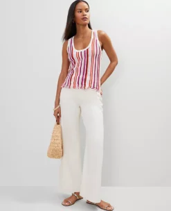 Petite Fringe Striped Shell Red Pepper -Anntaylor Shop 851067 521280 ALT2