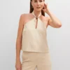 Petite Cutout Halter Top Sands Edge -Anntaylor Shop 851077 8924