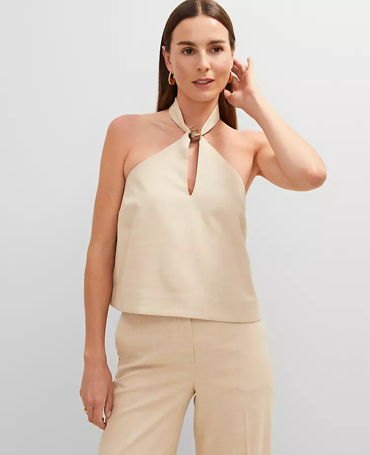 Petite Cutout Halter Top Sands Edge 3 Petite Cutout Halter Top Sands Edge