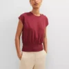 Petite Shoulder Button Top Moroccan Red -Anntaylor Shop 851090 5535