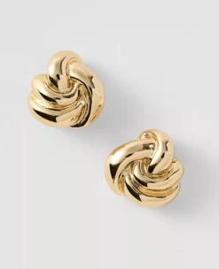 Twisted Stud Earrings Goldtone