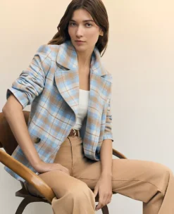 Petite Weekend Collection Plaid Short Trench Coat Park Fountain -Anntaylor Shop 851433 522641 MKTG2