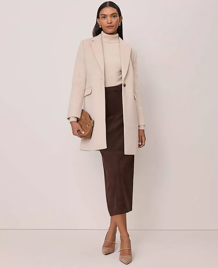Studio Collection Seamed Pencil Skirt In Suede Pure Chocolate 6 Studio Collection Seamed Pencil Skirt In Suede Pure Chocolate - Image 4