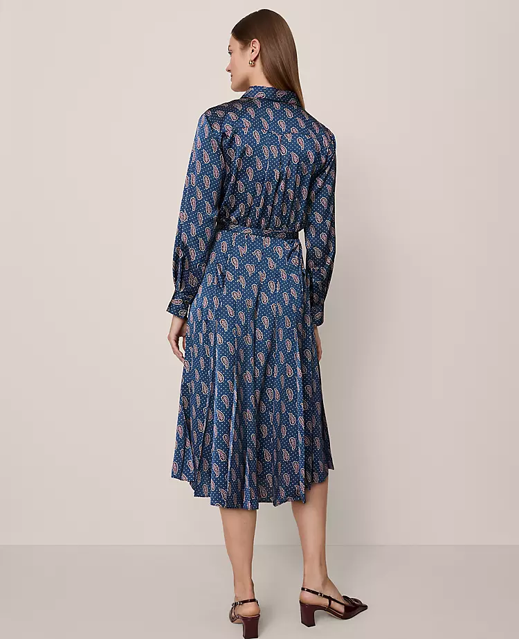 Petite Paisley Pleated Flare Midi Dress Moonlit Backdrop 4 Petite Paisley Pleated Flare Midi Dress Moonlit Backdrop - Image 2
