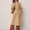 Petite Belted Notch Collar Coat Cafe Au Lait -Anntaylor Shop 851499 5824