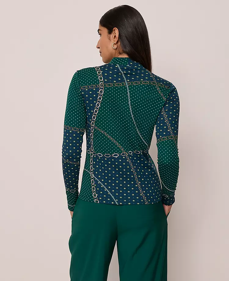 Chain Link Mock Neck Top Night Garden 4 Chain Link Mock Neck Top Night Garden - Image 2