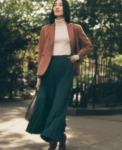 Horsebit Pleated Midi Skirt Pine Grove