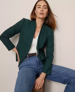 The Petite Cutaway Blazer Pine Grove -Anntaylor Shop 851524 8481 ALT3