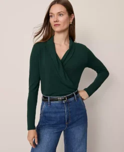 Shawl Collar Wrap Top Pine Grove