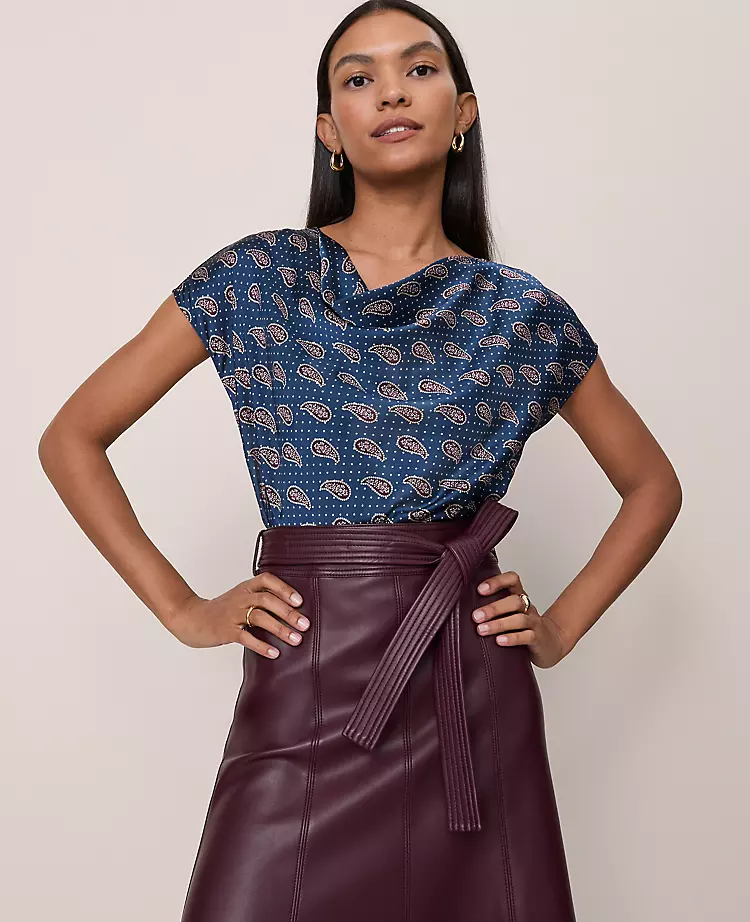 Paisley Cowl Neck Top Moonlit Backdrop 3 Paisley Cowl Neck Top Moonlit Backdrop