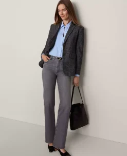 The Petite Greenwich Blazer In Herringbone Grey/White Combo -Anntaylor Shop 851587 019341 ALT5