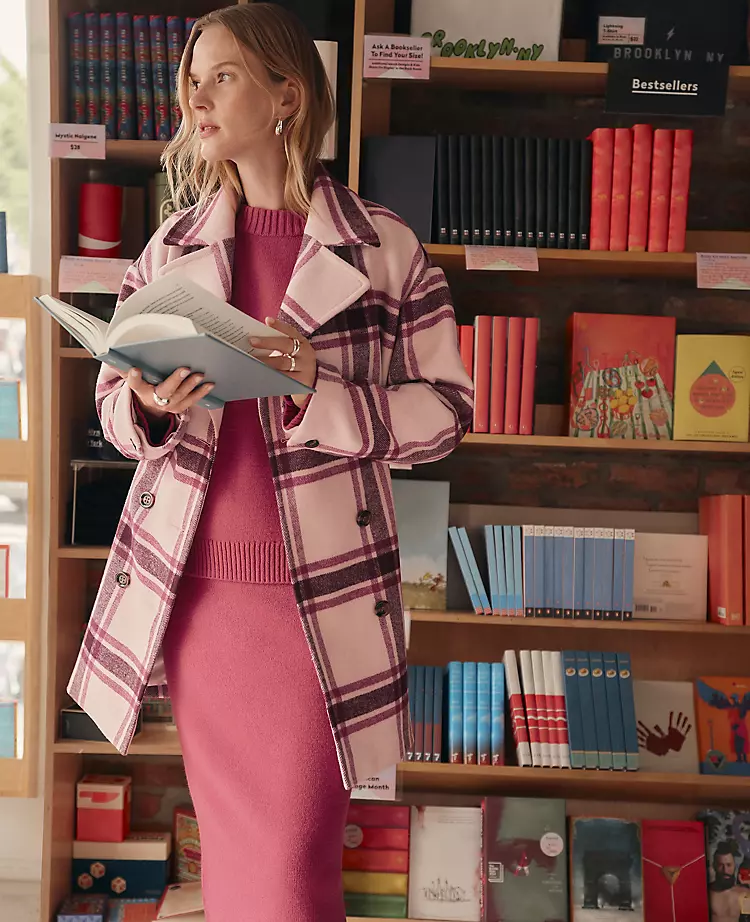 Petite Weekend Collection Plaid Cocoon Coat Seedpearl 3 Petite Weekend Collection Plaid Cocoon Coat Seedpearl