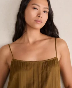 Haven Well Within Silky Pleated Maxi Dress Dried Moss -Anntaylor Shop 852075 2159 ALT1