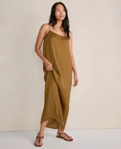 Haven Well Within Silky Pleated Maxi Dress Dried Moss -Anntaylor Shop 852075 2159 ALT3