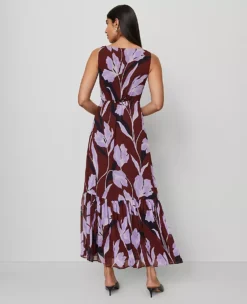 Floral Twist Maxi Dress B Windsor Wine -Anntaylor Shop 852327 522831 ALT1