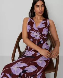 Floral Twist Maxi Dress B Windsor Wine -Anntaylor Shop 852327 522831 ALT2