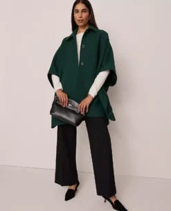 Buttoned Trench Cape Pine Grove -Anntaylor Shop 852370 8481 ALT2