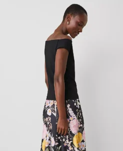 Petite Off-The-Shoulder Top Black 7 Petite Off-The-Shoulder Top Black -Anntaylor Shop 852391 2222 ALT1