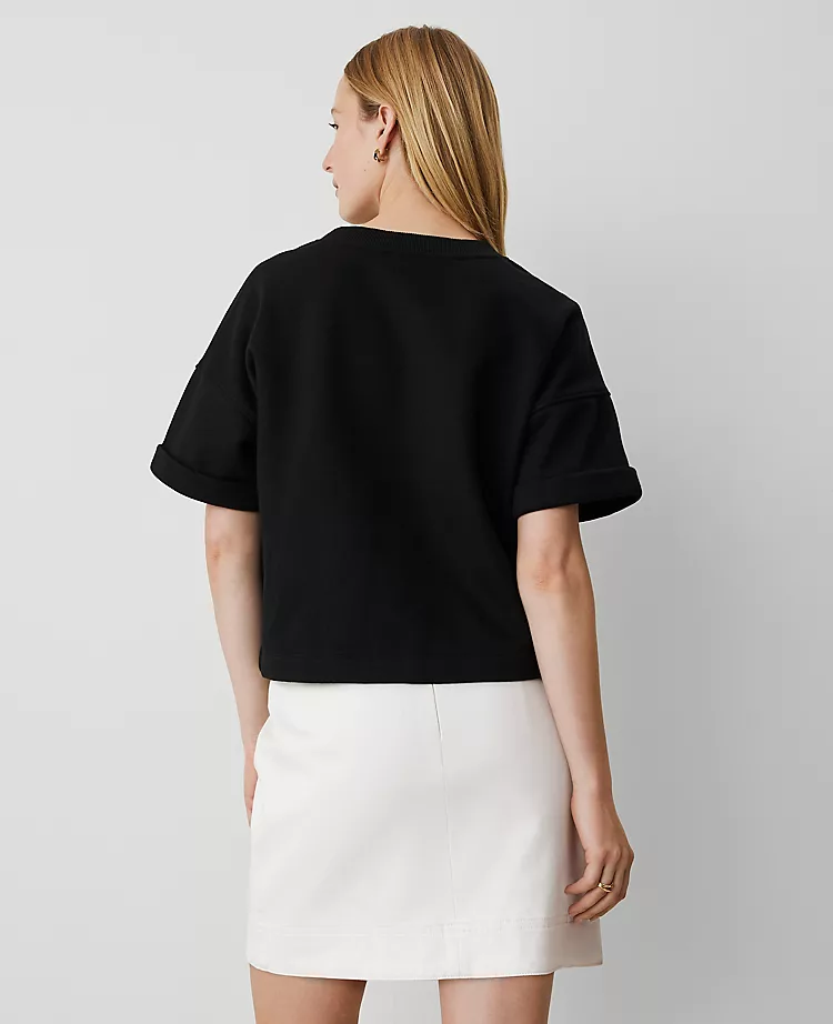 Petite Weekend Collection Sweatshirt Top Black 4 Petite Weekend Collection Sweatshirt Top Black - Image 2