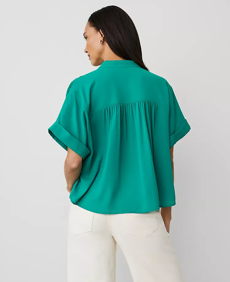Petite Mock Neck Popover Shady Glade 4 Petite Mock Neck Popover Shady Glade - Image 2