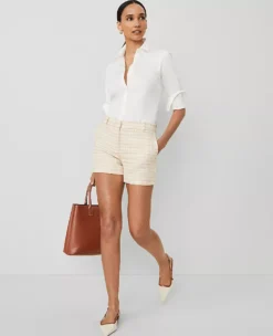 The Petite Metro Short In Plaid Toasted Oat