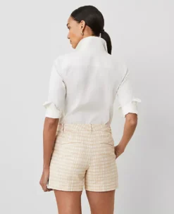 The Petite Metro Short In Plaid Toasted Oat -Anntaylor Shop 852439 517794 ALT2