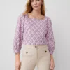 Petite Square Neck Puff Sleeve Blouse Orchid Breeze 2 Petite Square Neck Puff Sleeve Blouse Orchid Breeze -Anntaylor Shop 852478 521447