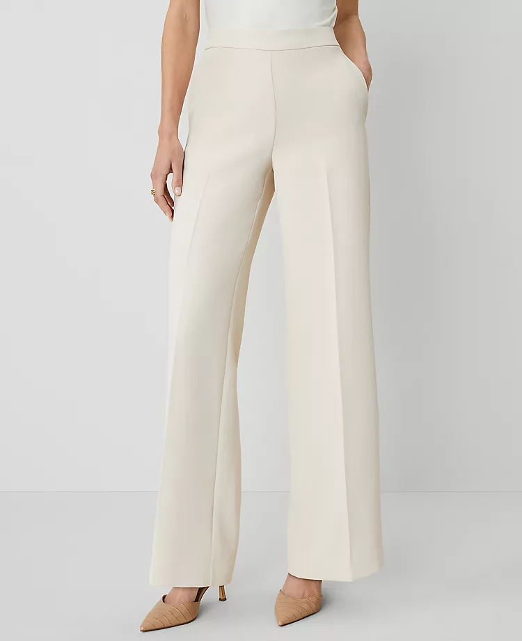 The Petite Side-Zip Wide-Leg Pant In Fluid Crepe Ivory Whisper 4 The Petite Side-Zip Wide-Leg Pant In Fluid Crepe Ivory Whisper - Image 2