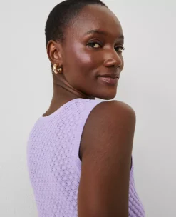 Petite Stitched Sweater Shell Radiant Amethyst 8 Petite Stitched Sweater Shell Radiant Amethyst -Anntaylor Shop 852498 1207 ALT2