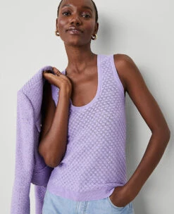 Petite Stitched Sweater Shell Radiant Amethyst 9 Petite Stitched Sweater Shell Radiant Amethyst -Anntaylor Shop 852498 1207 ALT3