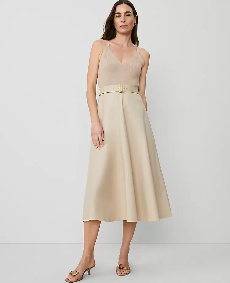 Petite Mixed Media Sweater Dress Toasted Oat 4 Petite Mixed Media Sweater Dress Toasted Oat - Image 2