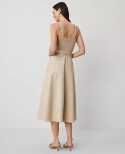 Petite Mixed Media Sweater Dress Toasted Oat 8 Petite Mixed Media Sweater Dress Toasted Oat -Anntaylor Shop 852520 7879 ALT1