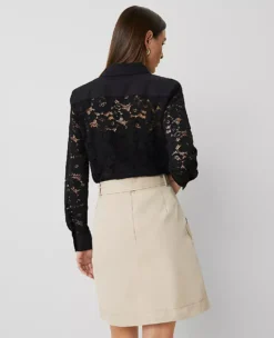 Petite Belted Utility Skirt Toasted Oat -Anntaylor Shop 852522 7879 ALT2