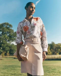 Petite Belted Utility Skirt Toasted Oat