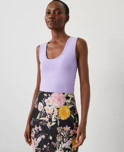 Petite Modern Scoop Neck Tank Top Radiant Amethyst