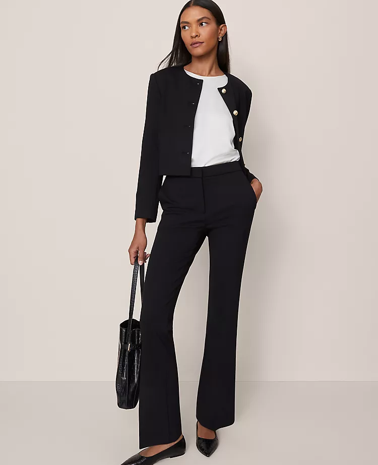 The Skinny Flare Pant In Ponte Black 3 The Skinny Flare Pant In Ponte Black