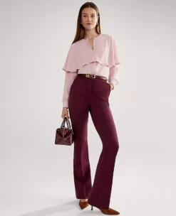 The Skinny Flare Pant In Ponte Poised Plum