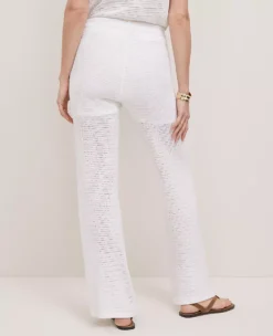 Petite Weekend Collection Mesh Sweater Pant White -Anntaylor Shop 852609 9000 ALT2