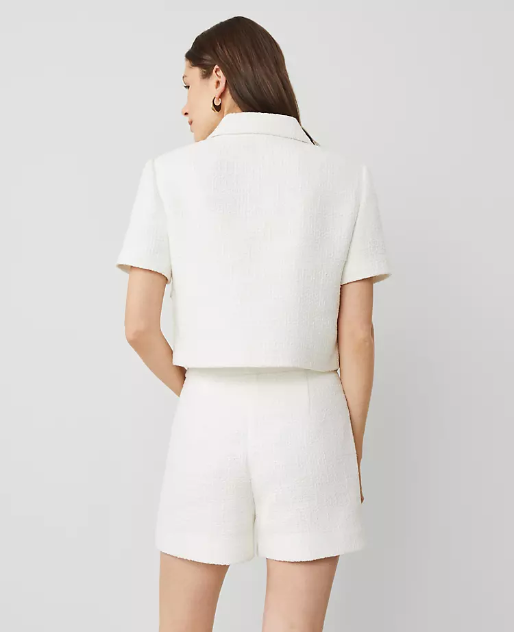 Petite Tailored Tweed Jacket White 4 Petite Tailored Tweed Jacket White - Image 2