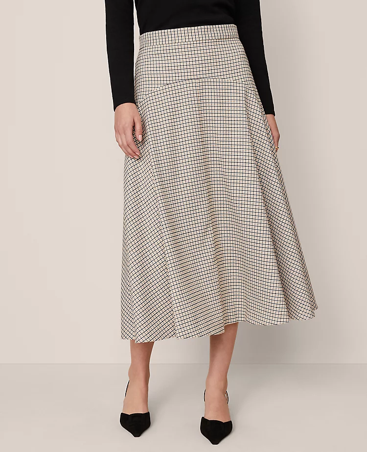 Houndstooth Full Skirt Cafe Au Lait 5 Houndstooth Full Skirt Cafe Au Lait - Image 3