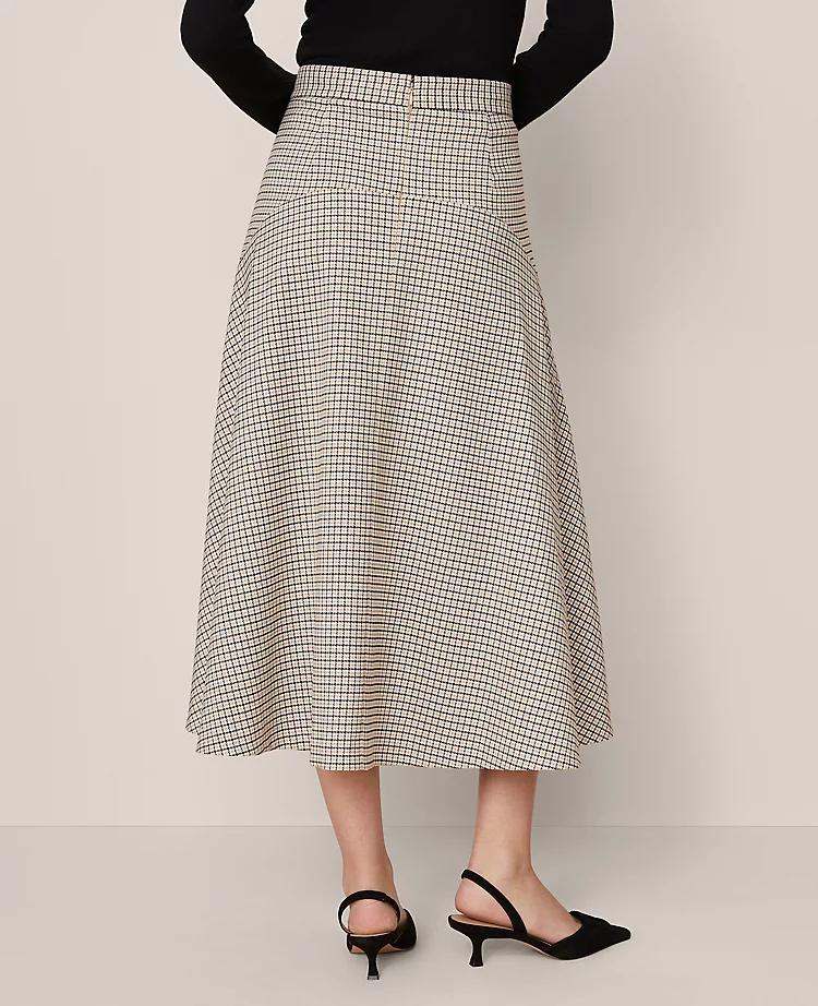 Houndstooth Full Skirt Cafe Au Lait 6 Houndstooth Full Skirt Cafe Au Lait - Image 4