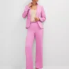 The Petite Straight Trouser In Twill Pink Orchid