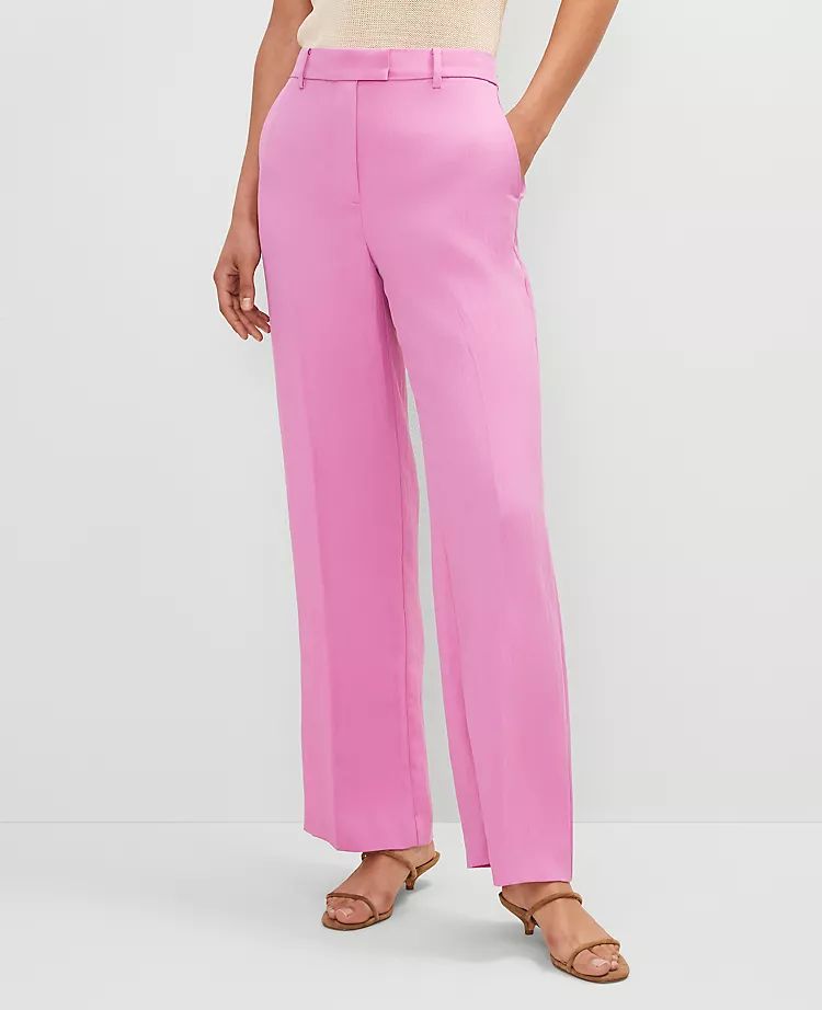 The Petite Straight Trouser In Twill Pink Orchid 4 The Petite Straight Trouser In Twill Pink Orchid - Image 2